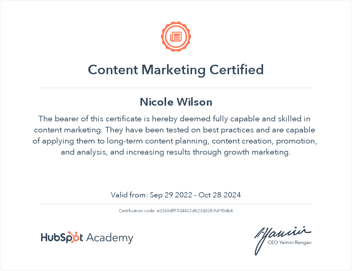 Nicole W_Content Marketing Certification_Sept2022