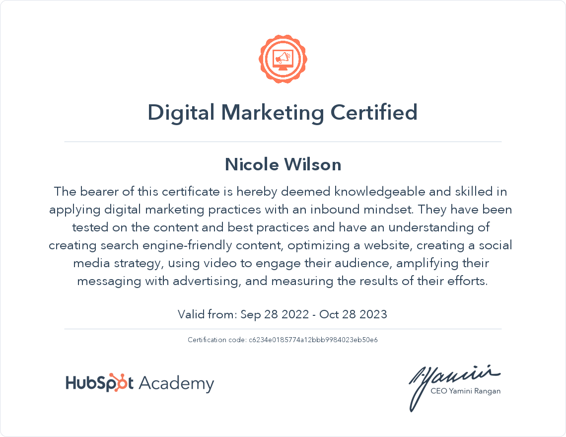 Nicole W_Digital Marketing Certification_Sept2022