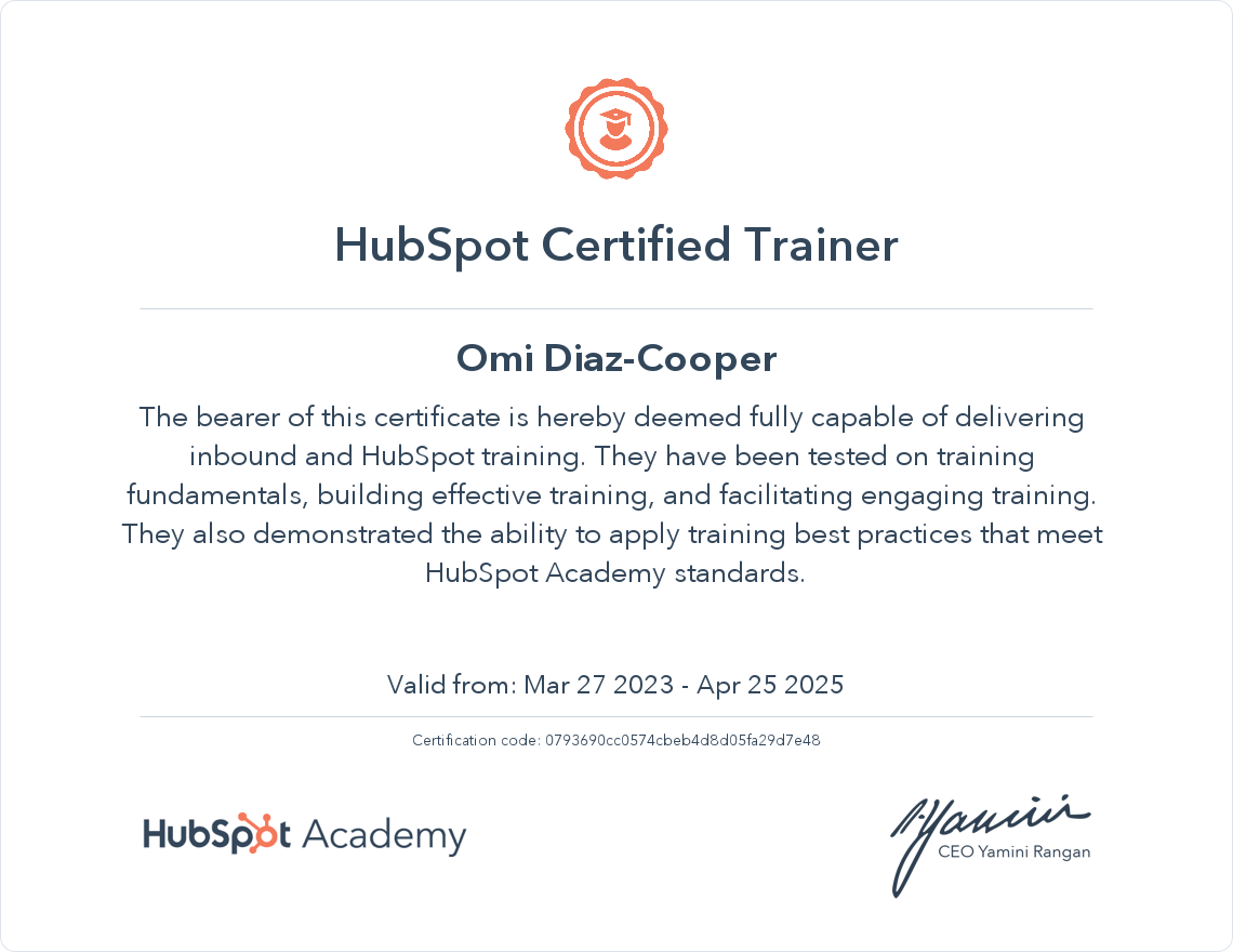 Omi_HubSpot Certified Trainer_Mar2023