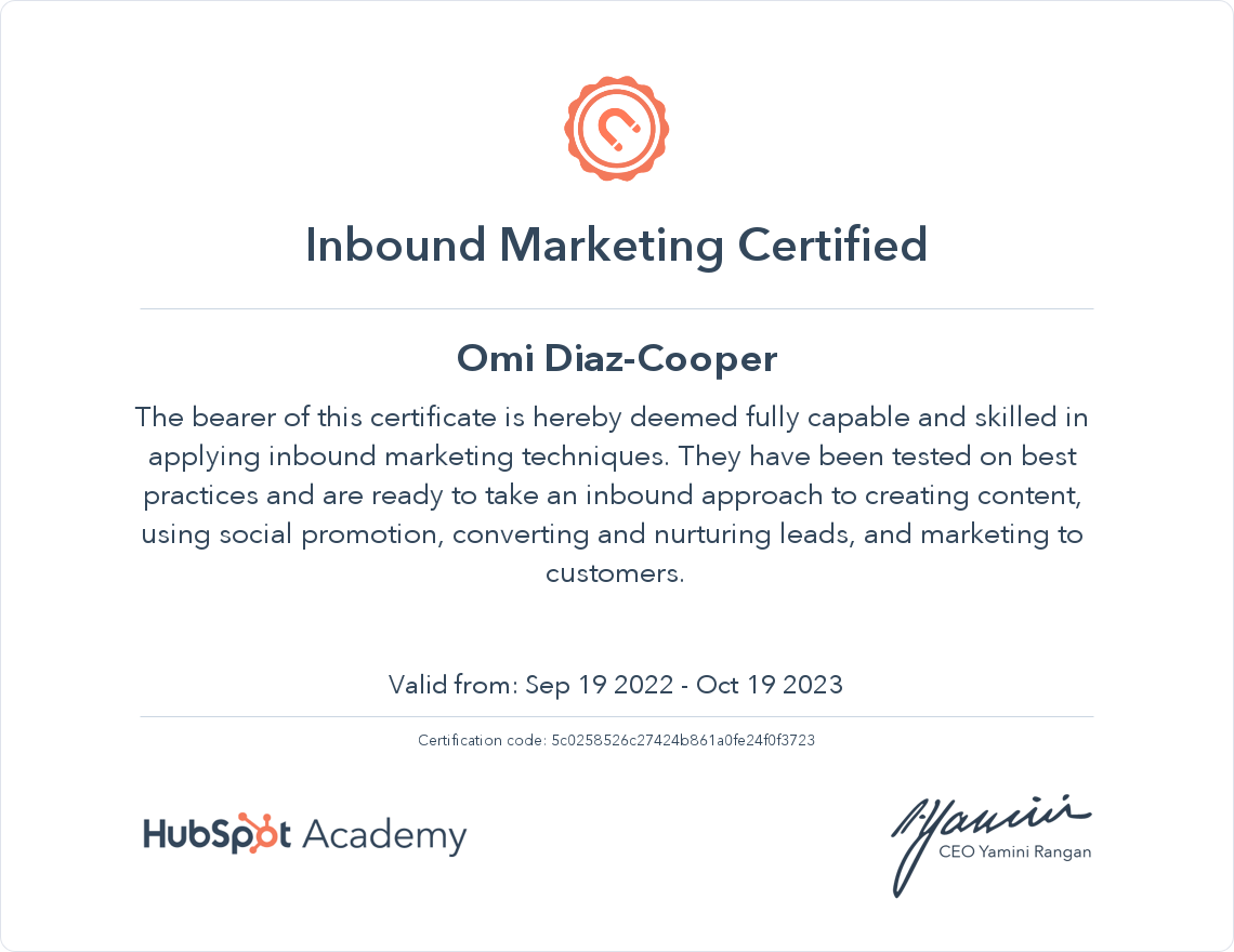 Omi_Inbound Marketing Certificate_5c0258526c27424b861a0fe24f0f3723